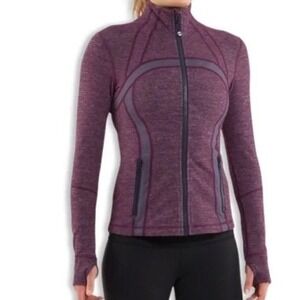 Lululemon Women's Define Jacket Soft Mini Check Heathered Plum 10 Athletic